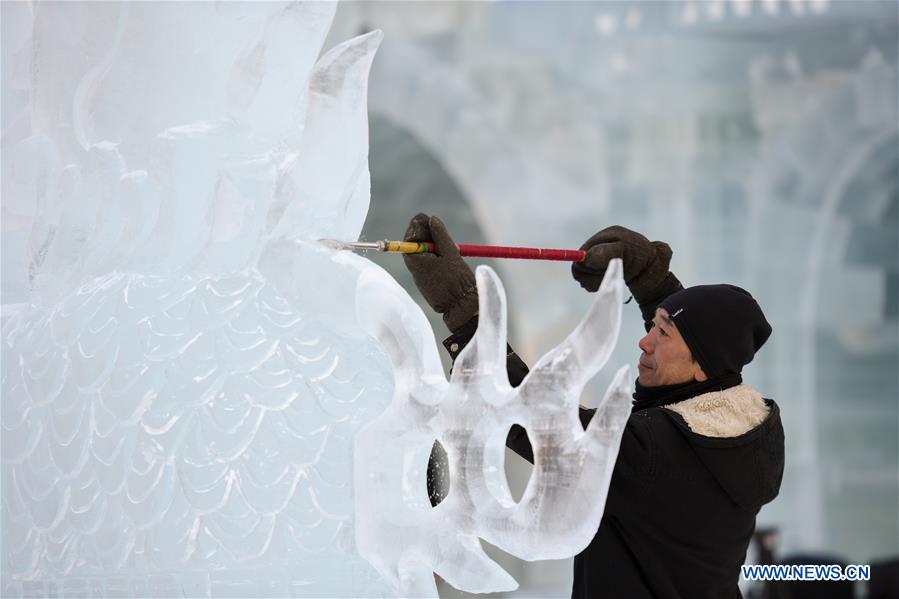 CHINA-HARBIN-ICE SCULPTURE-COMPETITION (CN) 