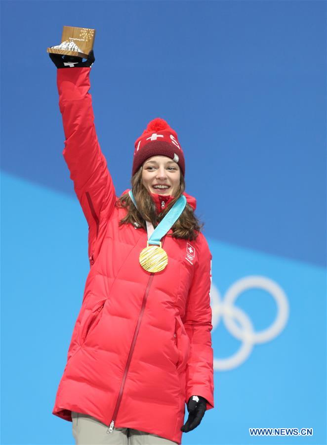 (SP)OLY-SOUTH KOREA-PYEONGCHANG-FREESTYLE SKIING-LADIES' SKI SLOPESTYLE-MEDAL CEREMONY