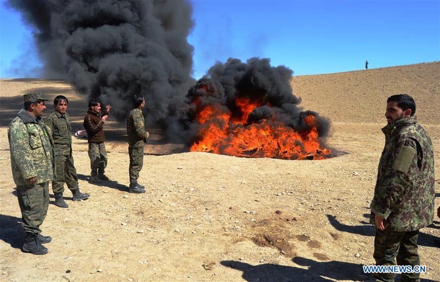 AFGHANISTAN-ZABUL-NARCOTICS-BURNING