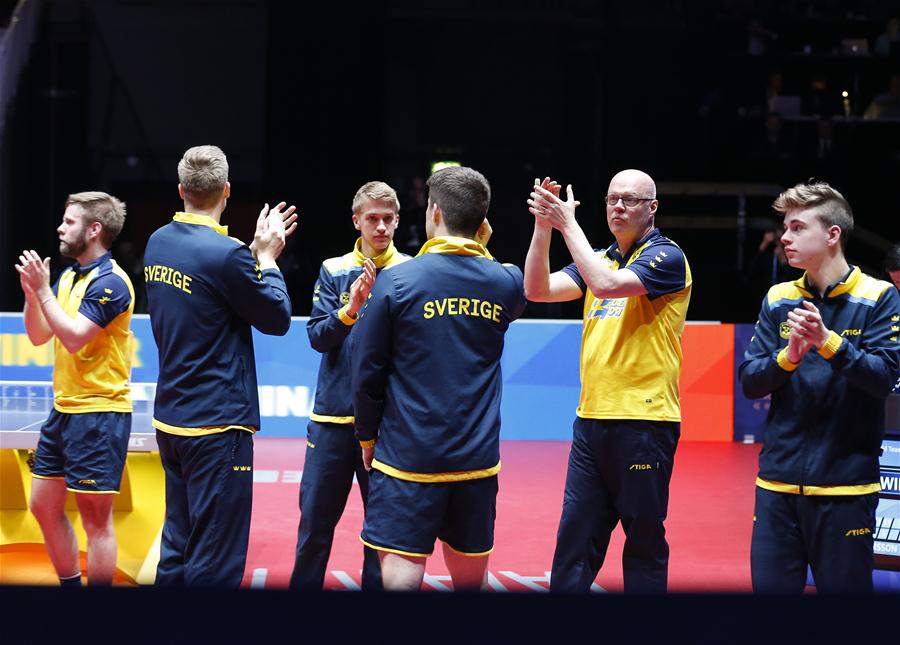 (SP)SWEDEN-HALMSTAD-ITTF WORLD TEAM CHAMPIONSHIPS 2018-MEN'S SEMIFINAL-SWEDEN VS CHINA