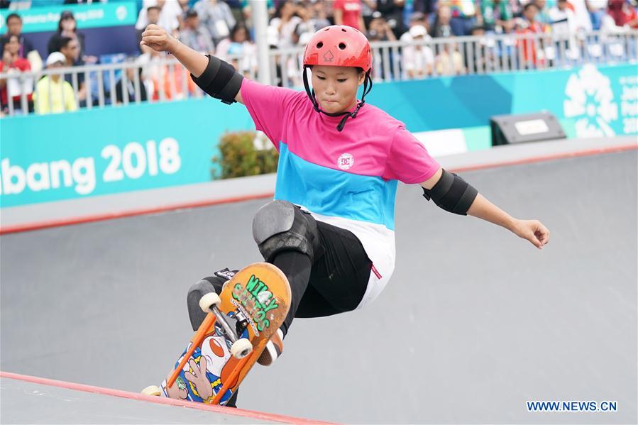 (SP)INDONESIA-PALEMBANG-ASIAN GAMES-SKATEBOARD-WOMEN'S PARK