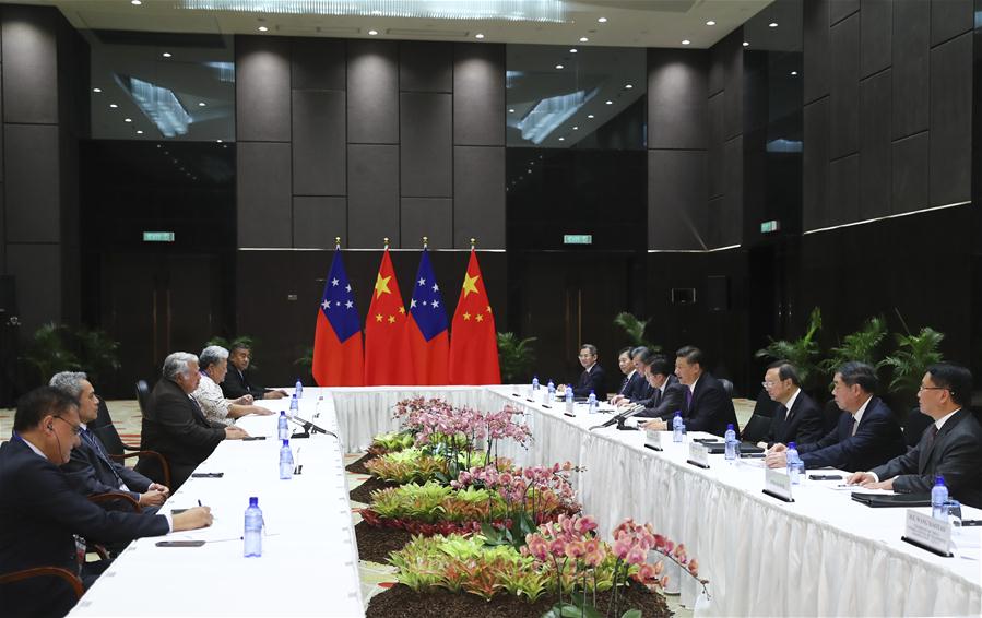 PAPUA NEW GUINEA-CHINA-XI JINPING-LEADERS OF PACIFIC ISLAND NATIONS-MEETING 