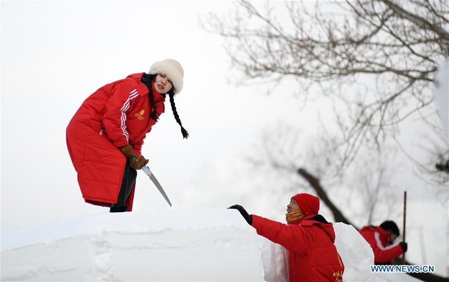 CHINA-HARBIN-COLLEGE STUDENTS-SNOW SCULPTURE COMPETITION (CN)