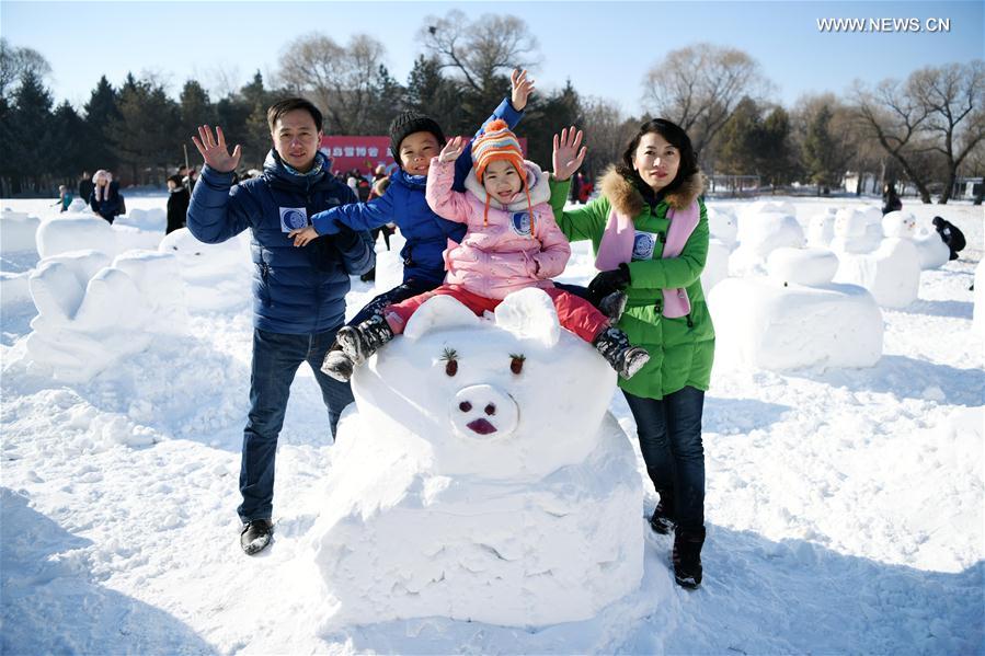 CHINA-HARBIN-FAMILY SNOW SCULPTURE COMPETITION (CN)