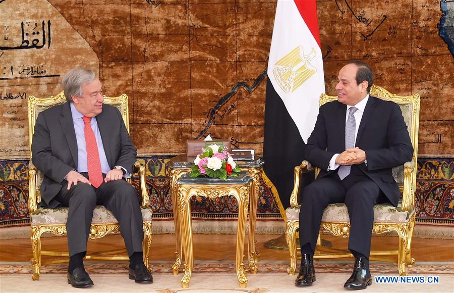 EGYPT-CAIRO-PRESIDENT-UN-CHIEF-MEETING