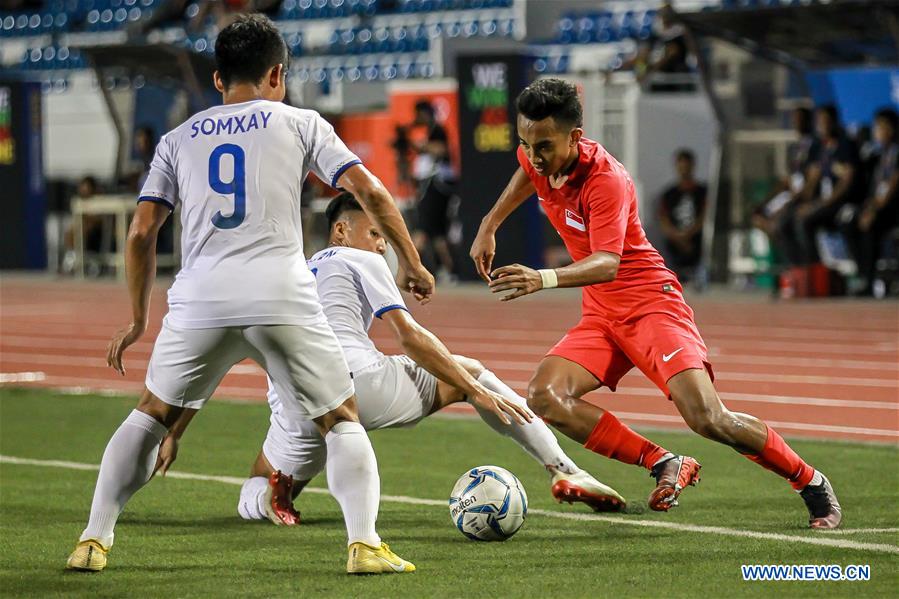 (SP)PHILIPPINES-MANILA-SEA GAMES-SOCCER-SINGAPORE VS LAOS