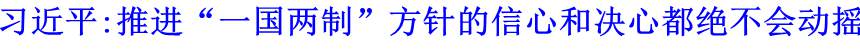 習(xí)近平:推進(jìn)“一國(guó)兩制”方針的信心和決心都絕不會(huì)動(dòng)搖