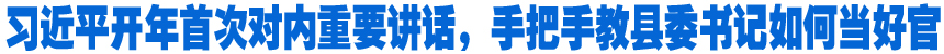 習(xí)近平開(kāi)年首次對(duì)內(nèi)重要講話，手把手教縣委書(shū)記如何當(dāng)好官