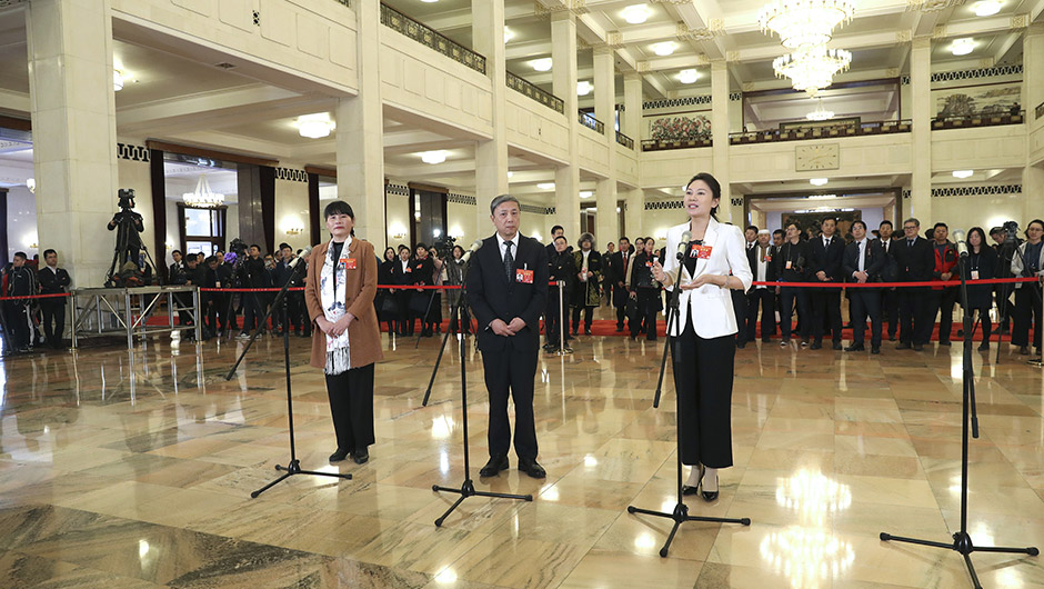 全國人大代表接受采訪