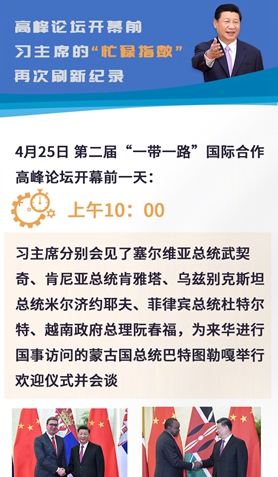 高峰論壇開幕前，習(xí)主席的“忙碌指數(shù)”再次刷新紀(jì)錄